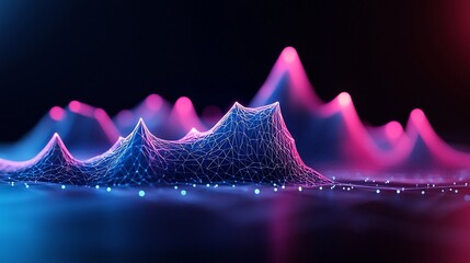 Glowing Holographic Geometric Visualization Showcasing Vibrant Vertex Connections in a Futuristic Display