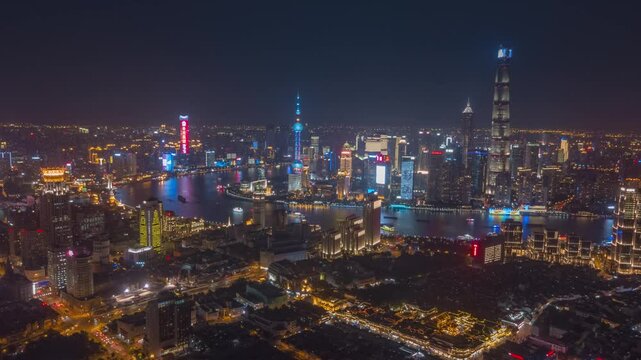 BEIJING, CHINA - OCTOBER 7, 2024: Stunning timelapse of Beijings skyline showcasing modern architecture and vibrant city lights at night