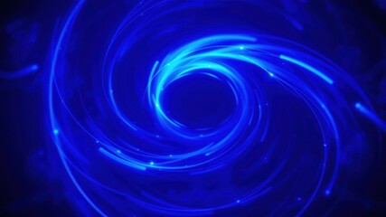 Obraz premium Abstract Glowing Blue Swirling Light Trails on a Dark Background