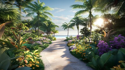 Obraz premium Tropical Garden Path