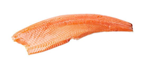 Fresh Salmon Fillet Isolated, Raw Norwegian Red Fish, Trout Meat Piece, Big Fresh Atlantic Salmon...