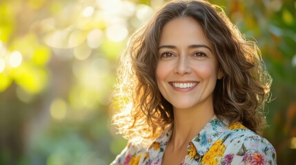 The Smiling Woman Outdoors