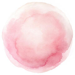 Soft pink watercolor circle with gentle gradients, perfect for backgrounds and artistic designs.