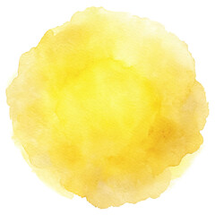 Soft yellow watercolor circle with gentle hues, ideal for bright and uplifting designs.
