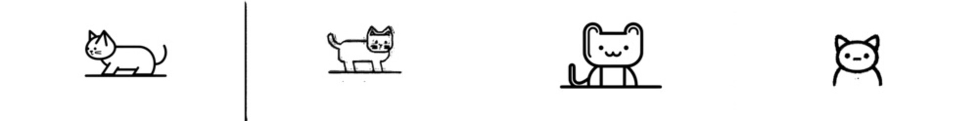 Naklejka premium Modern design of a robot cat chatbot head icon, featuring a cute AI bot helper mascot character concept symbol for business, illustrated on a white and blue background.