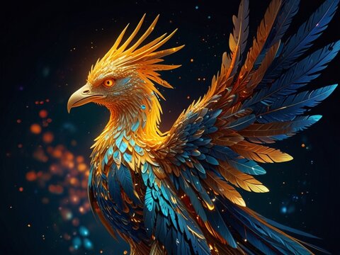 Stunning Phoenix Illustration, Fantasy Phoenix Art, Free Phoenix Download, High-Quality Phoenix Image, Phoenix Bird Stock Photo