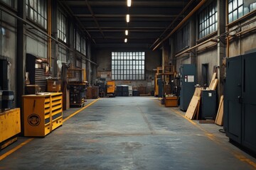 Industrial garage with empty storage space