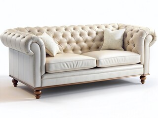 Obraz premium Chesterfield Sofa Aerial View, Neutral Accents
