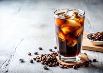 Fototapeta premium Cold Brew Coffee - AI Photo - White Background - Left Focus