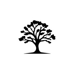 Obraz premium Tree silhouette vector illustration