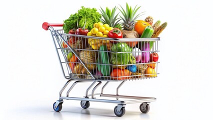 Digital Shopping Cart with Groceries - Online Delivery