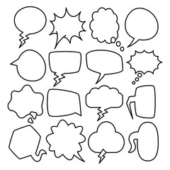 Obraz premium Set of speech bubble doodle vector