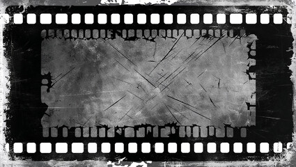 Grunge scratched damaged film strip background texture