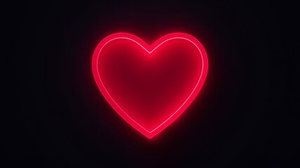 red heart on black background