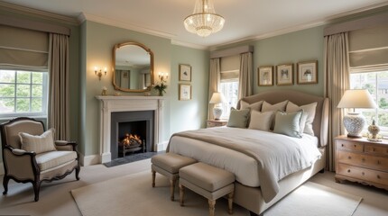 Modern glamour country house interior design and home decor, decoration accessories and furniture, English countryside style ideas 