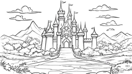 Obraz premium Majestic Fantasy Castle Illustration