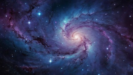 amazing blue and purple galaxy with stars wallpaper 