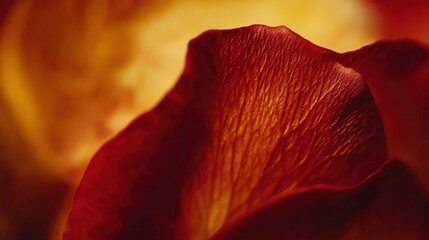 Up Close Image of a Red Rose Petal