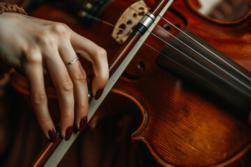 Fototapeta premium A musician playing and making music image created with geneative ai