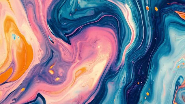 Colorful abstract marbling pattern with vibrant swirling textures.