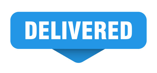 DELIVERED banner, button, sign, sticker