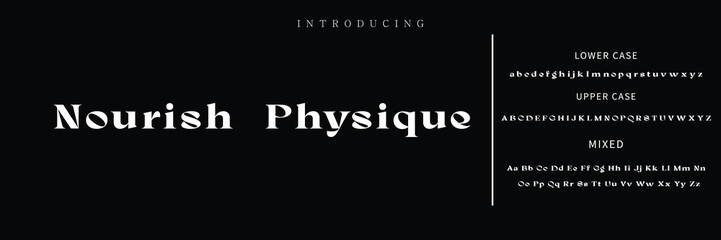 Obraz premium Craft vintage typeface design. Graphic display alphabet. Fantasy type letters. Latin characters, numbers. Vector illustration. Old badge, label, logo template.