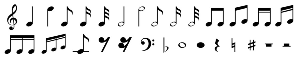 Music note icon. Musical note icons