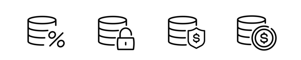 Money icons. Money icon set.