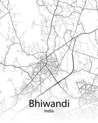 Bhiwandi India minimalist map