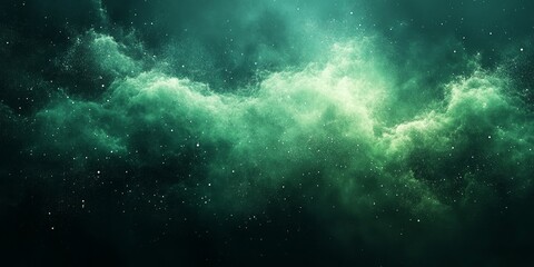 Fototapeta premium Green background grainy gradient abstract dark light noise texture effect poster banner cover design, Generative AI