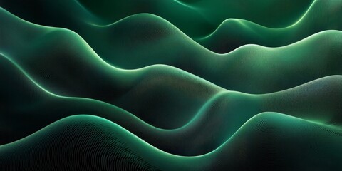 Obraz premium Green background grainy gradient abstract dark light noise texture effect poster banner cover design, Generative AI