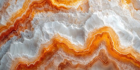 Abstract art of orange and white marble texture