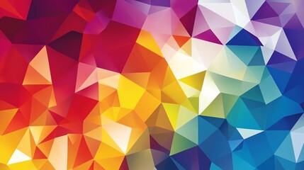 Fototapeta premium Vibrant abstract polygonal background showcasing a gradient of colors, ideal for dynamic design projects.
