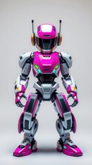 Fototapeta premium A lively robot captivates with its energetic dance moves, surrounded by a backdrop of colorful lights and an atmosphere of excitement and innovation