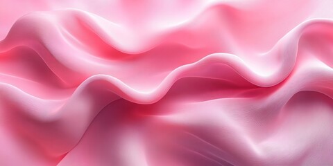 Obraz premium Pink abstract wave background light smooth luxury pastel satin drapery texture banner design copy space, Generative AI