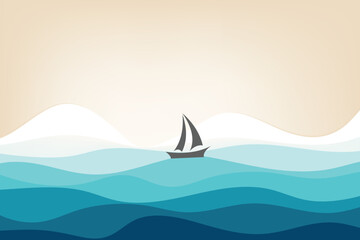 Abstract background of sailing boat on the sea