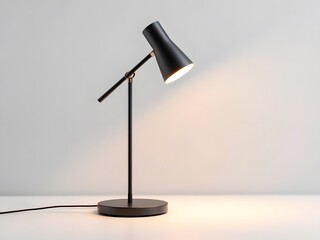 Modern Adjustable Black Desk Lamp with Golden Accents


