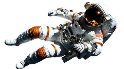 [Transparent Background PNG]Astronaut in Space Suit in Space Exploration