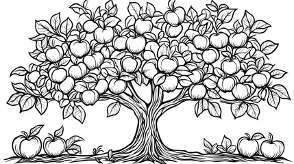 Vintage Apple Tree Illustration