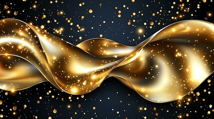 Golden Abstract Liquid Wave Background Design