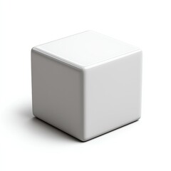 A simple white cube object on a clean background, perfect for design and creative projects.