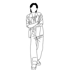 Vector illustration of male idol in casual clothes.