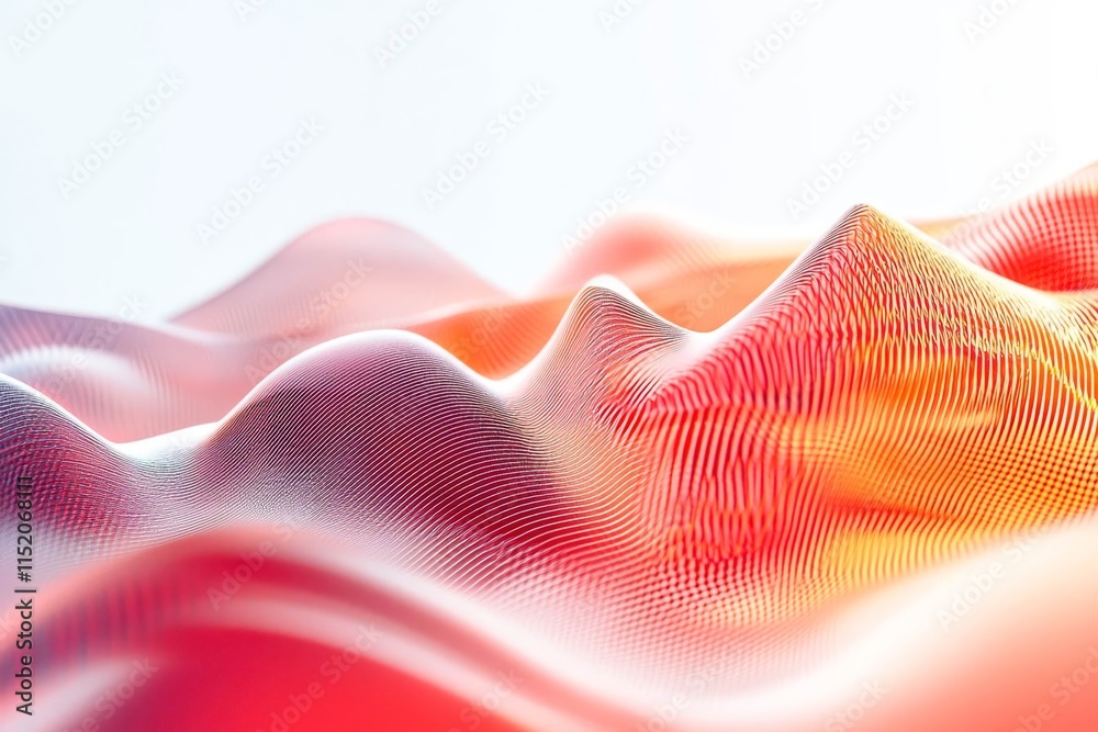 Poster abstract wave pattern with bright empty background.