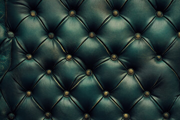 Obraz premium Emerald green leather texture with vintage pattern for royal party invitation card or Christmas background