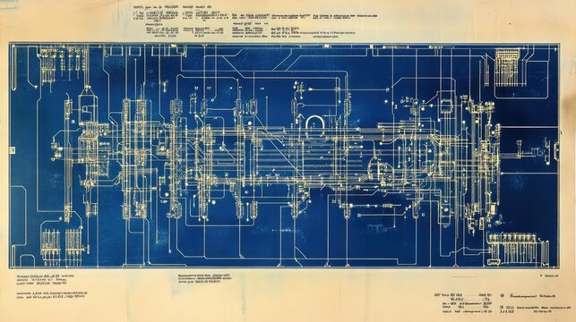 A blueprint of a microchip network layout, with labeled connections and circuits forming an interconnected grid