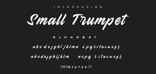 Vector brush style font, alphabet, and typeface