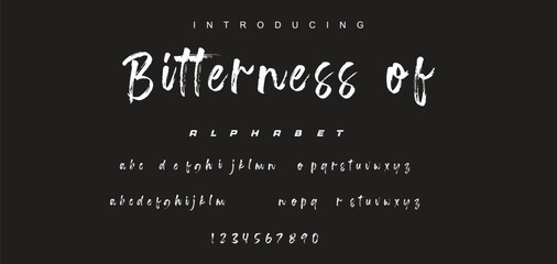 Vector brush style font, alphabet, and typeface