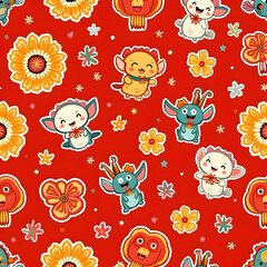 Seamless pattern china new year style
