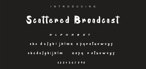 Vector brush style font, alphabet, and typeface