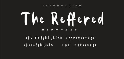 Vector brush style font, alphabet, and typeface